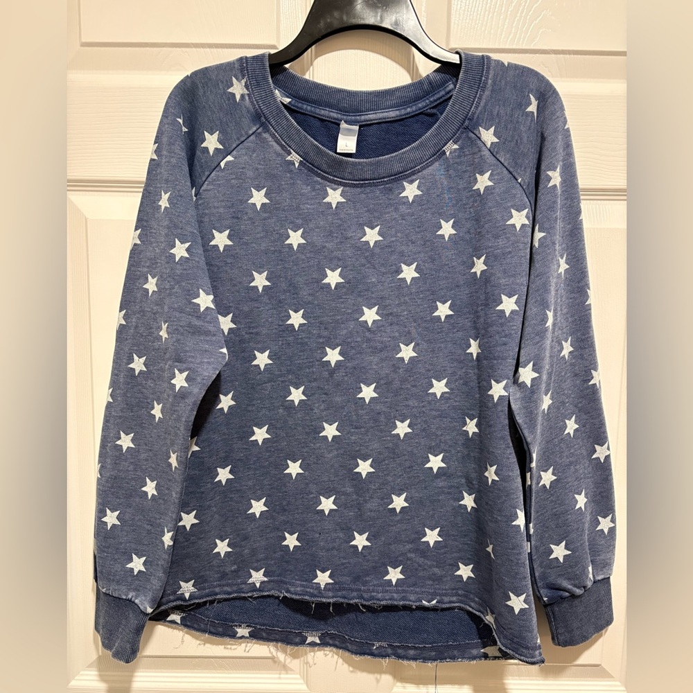 Alternative Apparel Lazy Day Mineral Wash French Terry Star Pullover Sweatshirt - Picture 7 of 17